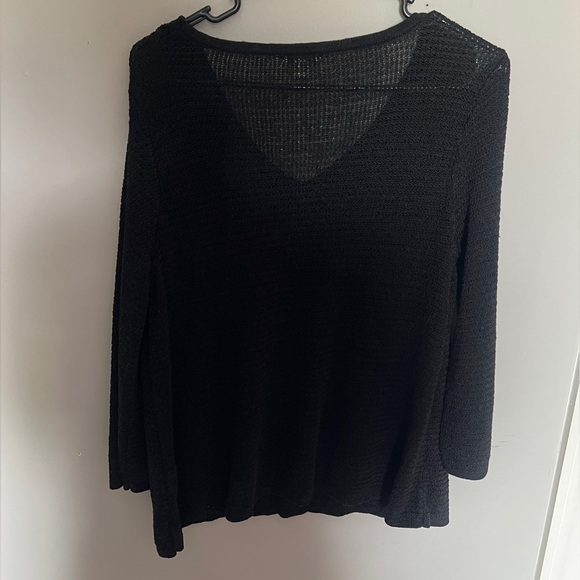 J. Jill Black V-Neck Women's Sweater Size Large Petite - Picture 2 of 6